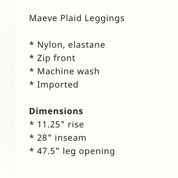 Maeve Black and White Gingham High-Rise Leggings #13 - Picture 8 of 8